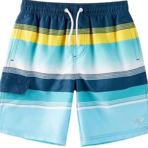 Striped Swim Shorts with Drawstring